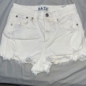DAZE white jean shorts